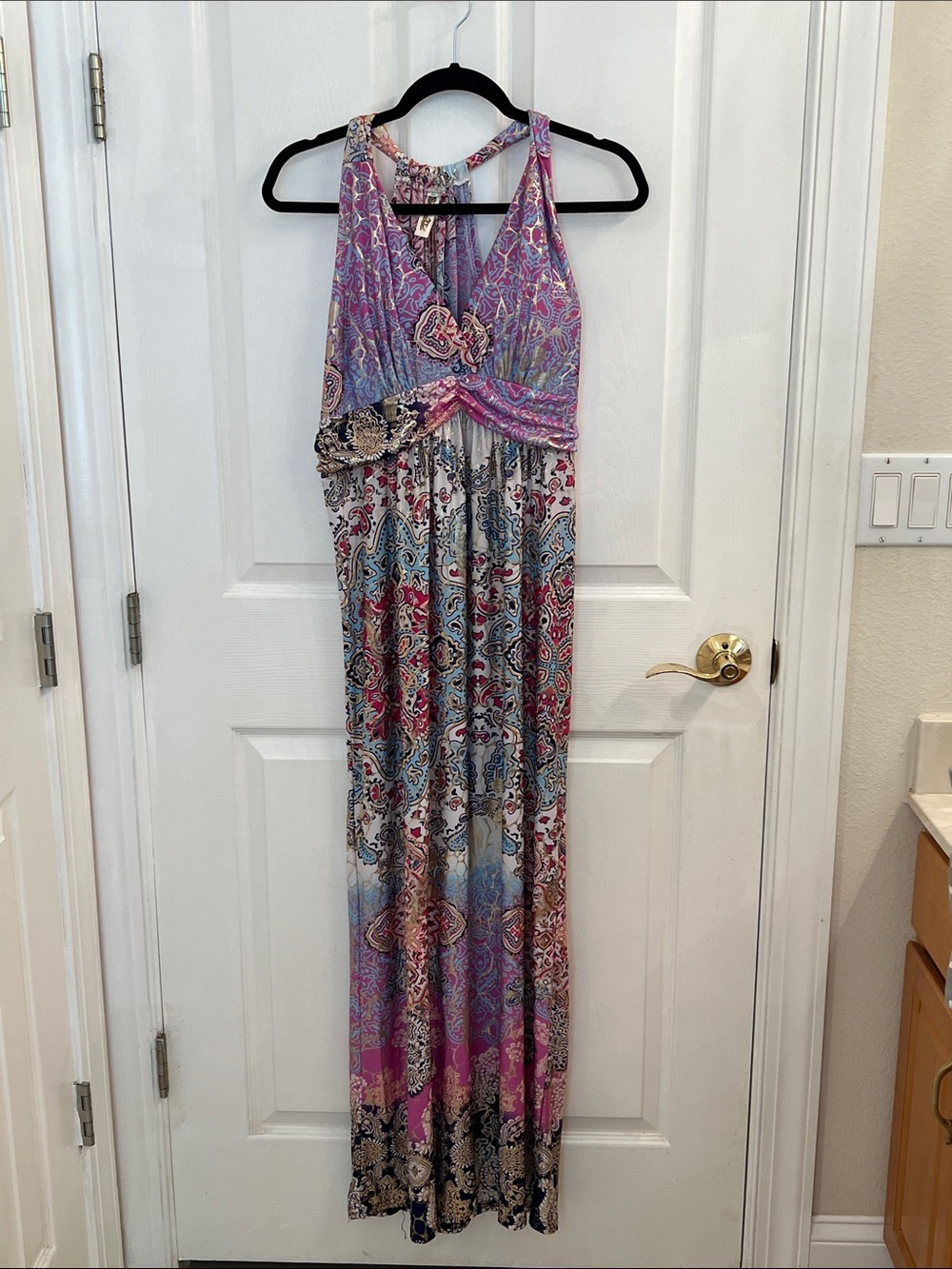 Shoreline Purple and Blue Paisley Maxi Dress